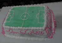 کیک روز جهانی کودک به سفارش پسرم زمین فوتبال