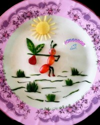 تزیین بشقاب کودک