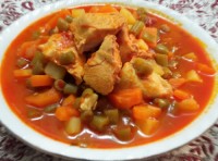 خوراک لوبیاسبز با مرغ