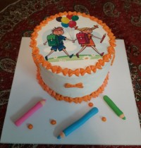 کیک اول مهر برا دخترم درست کردم