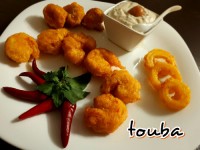 میگو پفکی با سس تارتار و قارچ سوخاری