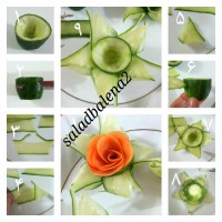 گل با خیار و هویج