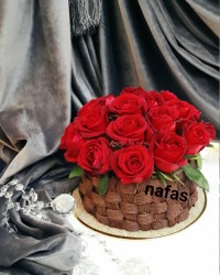 کیک سبد گل