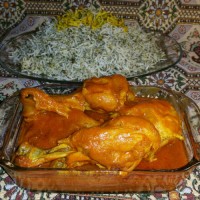 شوید پلو با مرغ