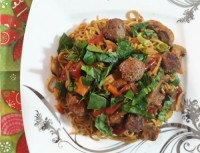 ماکارانی با کوفته قلقلی