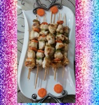 جوجه کباب با آناناس و سس باربیکیو