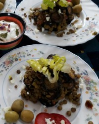 پیش غذای بادمجان و عدس