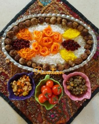 هویج پلو با گوشت قلقلی