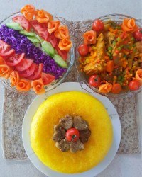 ته دیگ زعفرانی ومرغ