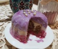 موس موز با مغز کیک شکلاتی