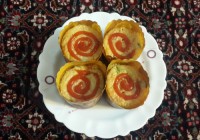 مافین مرغ و پنیر و ژامبون