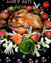 مرغ نمکی شکم پر