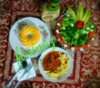 خورشت قیمه و برنج قالبی ?