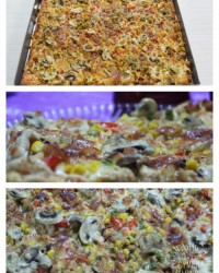 پیتزای مرغ وقارچ