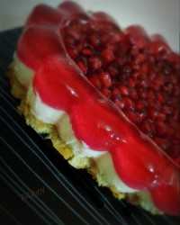 چیز کیک انار بدون نیاز به فر