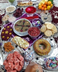 سفره یلدا ۹۶ خونه مامانم تقدیم نگاه قشنگ تون