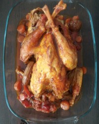 بوقلمون بریان با سس پستو