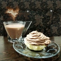 کاپ کیک و شیر کاکائو