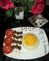 پلو کباب چوبی