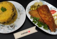 شنسل ماهی با شوید پلو