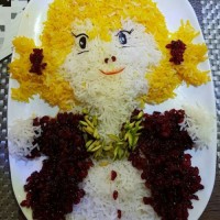 اینم تزیین برنج فاطمه پز برای مهمون