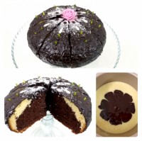 زبرا کیک با روکش شکلات تلخ