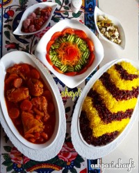 زرشک پلو با مرغ مجلسی