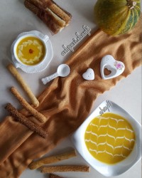 سوپ کدو حلوایی و گشنیز