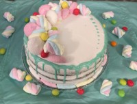 کیک تولد با فیلینگ موز و گردو