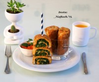 رولت اسفناج و تخم مرغ