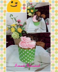 کاپ کیک موزی با رویه شکلات