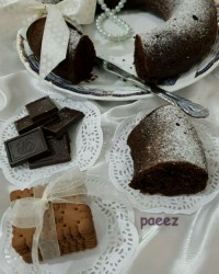 کیک شکلاتی کره ای با پف ده سانتی