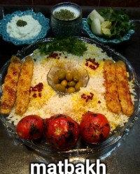 چلو کوبیده مرغ