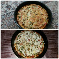 پیتزا قبل پخت بعد پخت??????