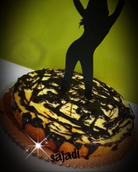 کیک کاسترد شکلاتی