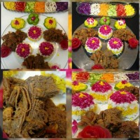 چلو گوشت ناهار روز تعطیل ما،و سالاد شش رنگ من