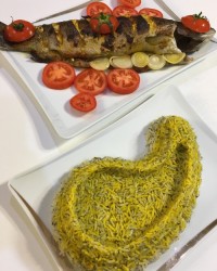 شوید پلو و قزل آلا کبابی