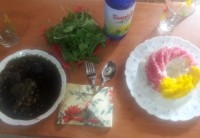 برنج و قورمه سبزی نهار امروز ما