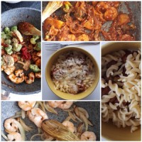 پاستای میگو با سبزیجات