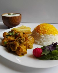 خورشت قارچ و مرغ