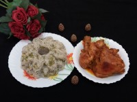 باقالی پلو و مرغ دودی