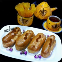 نون خامه ای با شکلات فندقی