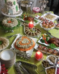 میز شام تولد خواهرم با هنرمندی ودستپخت خودش??