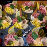 تزیین سالاد ماکارونی تولدم ??