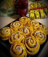 (نان سیب ودارچین) و (فریتاتای انگشتی کدو وهویج)