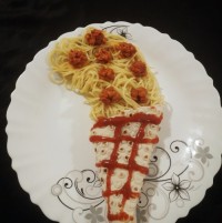 ماکارونی به شکل مثلا بستنی قیفی