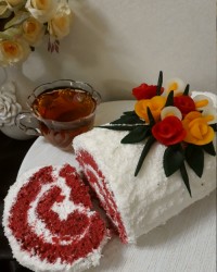 رولت خامه ای باتزئین ژلارد