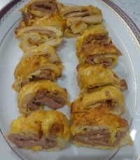 رولت مرغ و ژامبون ساده