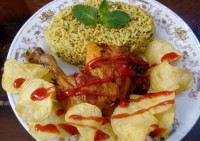 شوید پلو با مرغ مامان پز