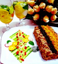 عدس پلو بدون گوشت